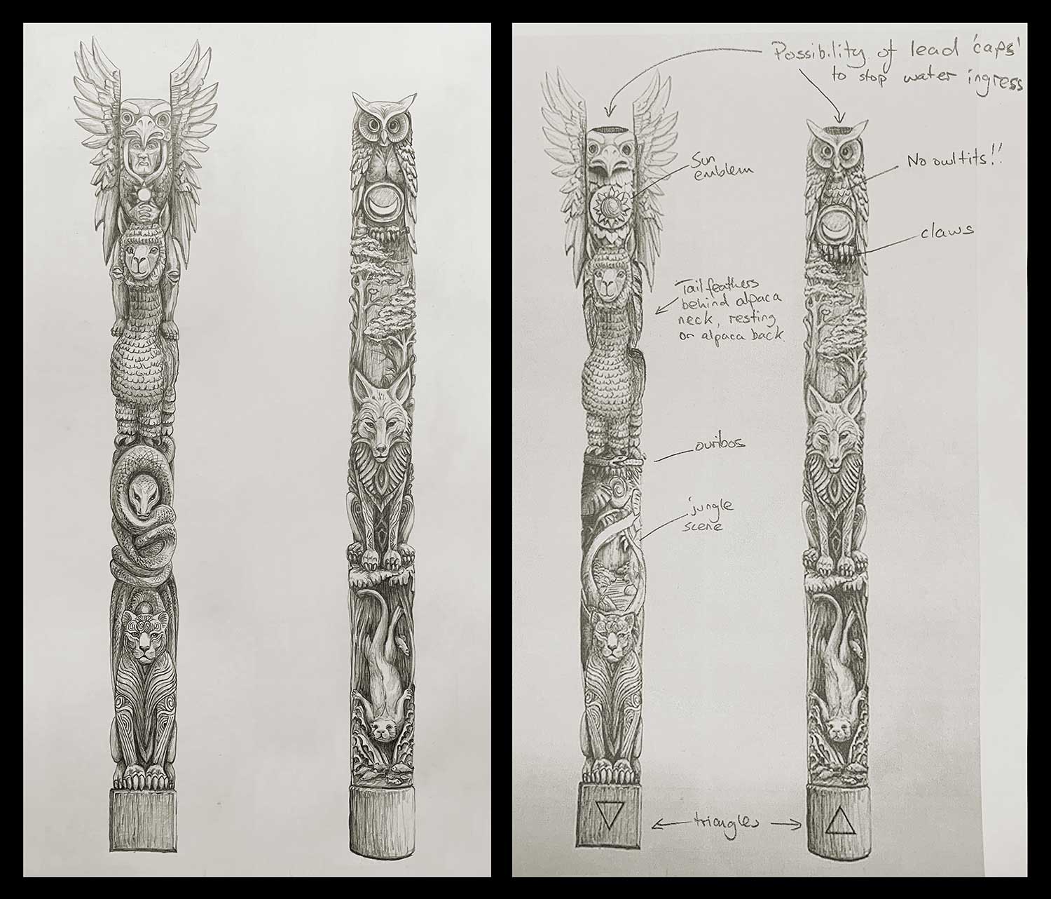 Totem pole design Totem pole design